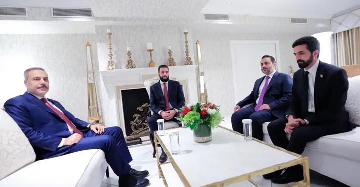 دیدار غیرمنتظره هاکان فیدان با رئیس‌جمهور سوریه احمد الشرع در واشنگتن